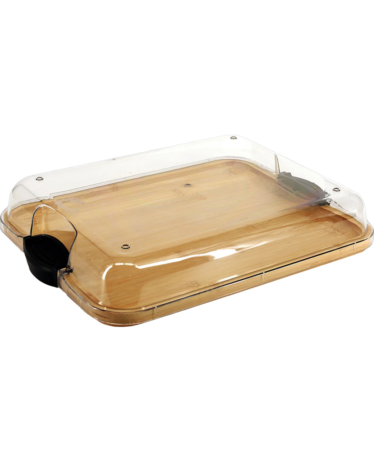 1 Section Bamboo Serving Tray With Lid