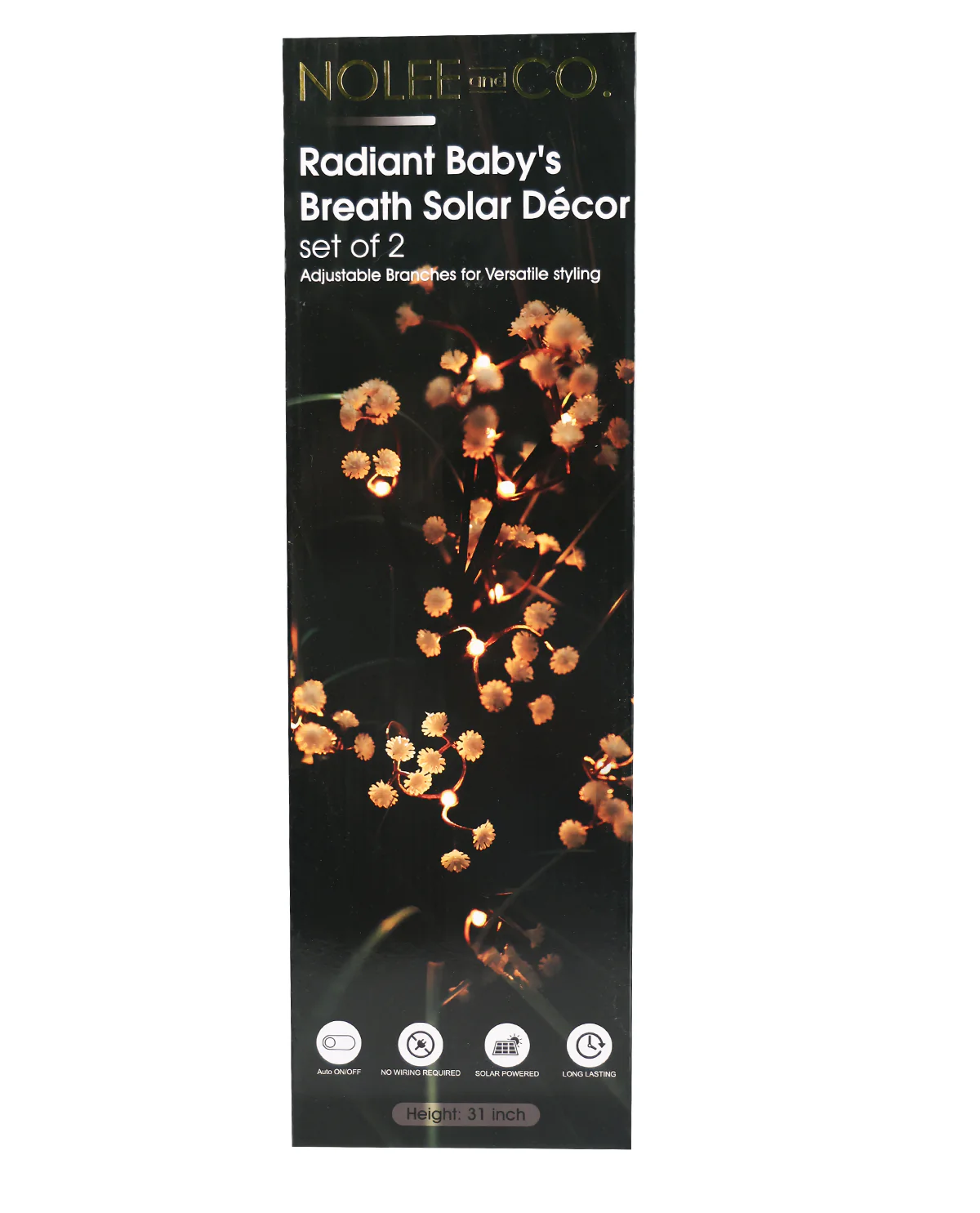 Baby's Breath Branch LED Solar Stake