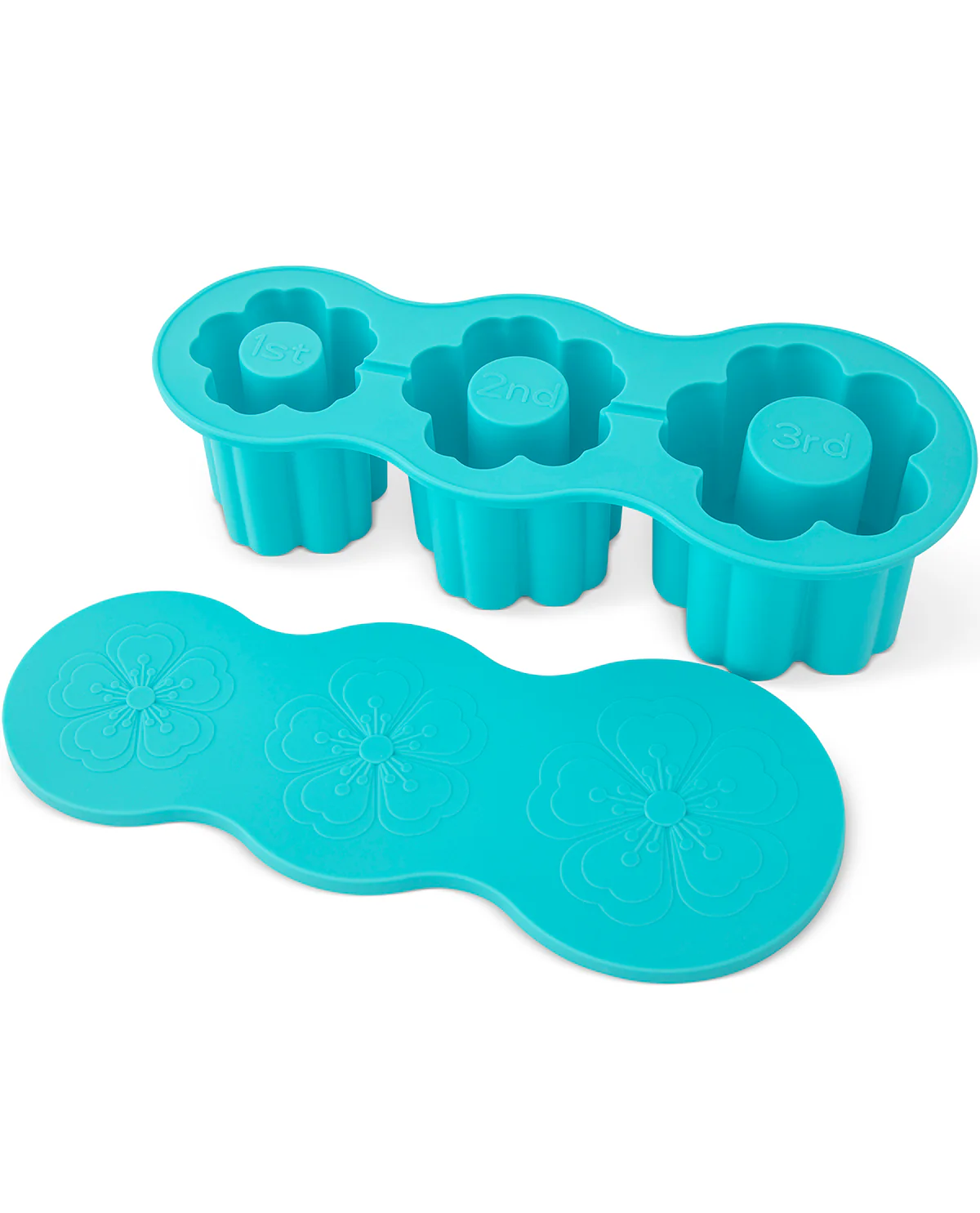 3 Flower Ring Ice Mold Blue - Image 2
