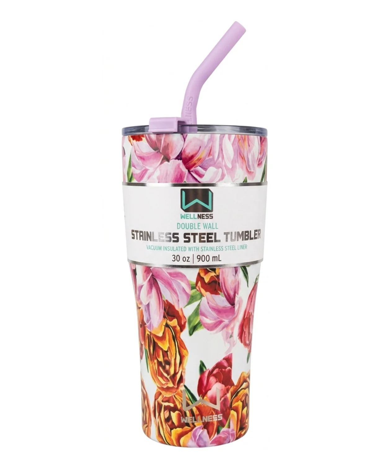 30oz Floral Tumbler With Straw