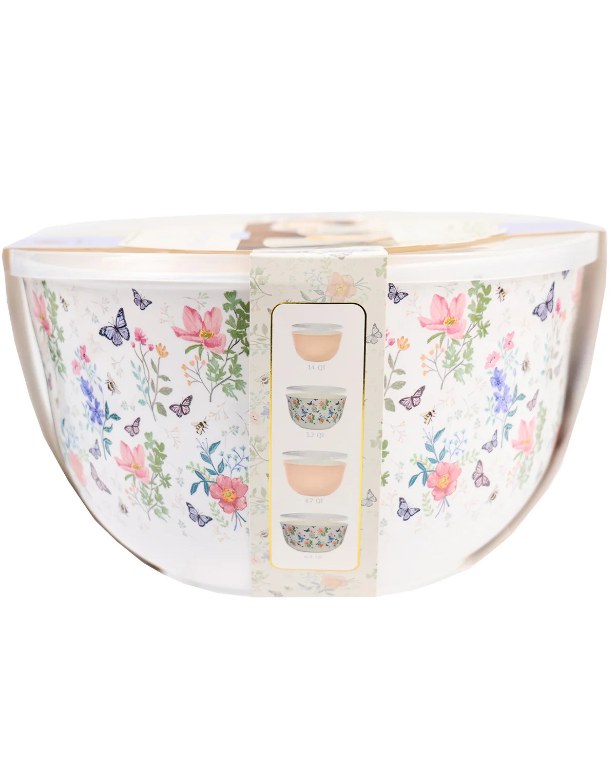 4 Piece Print Bowl Set Pearl/Blush - Image 3