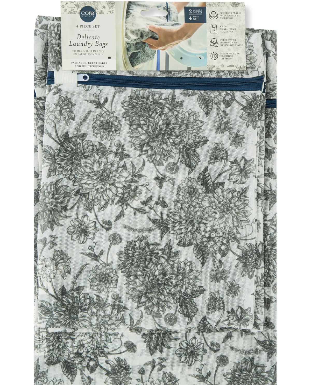 4pc Printed Laundry Delicate Bags