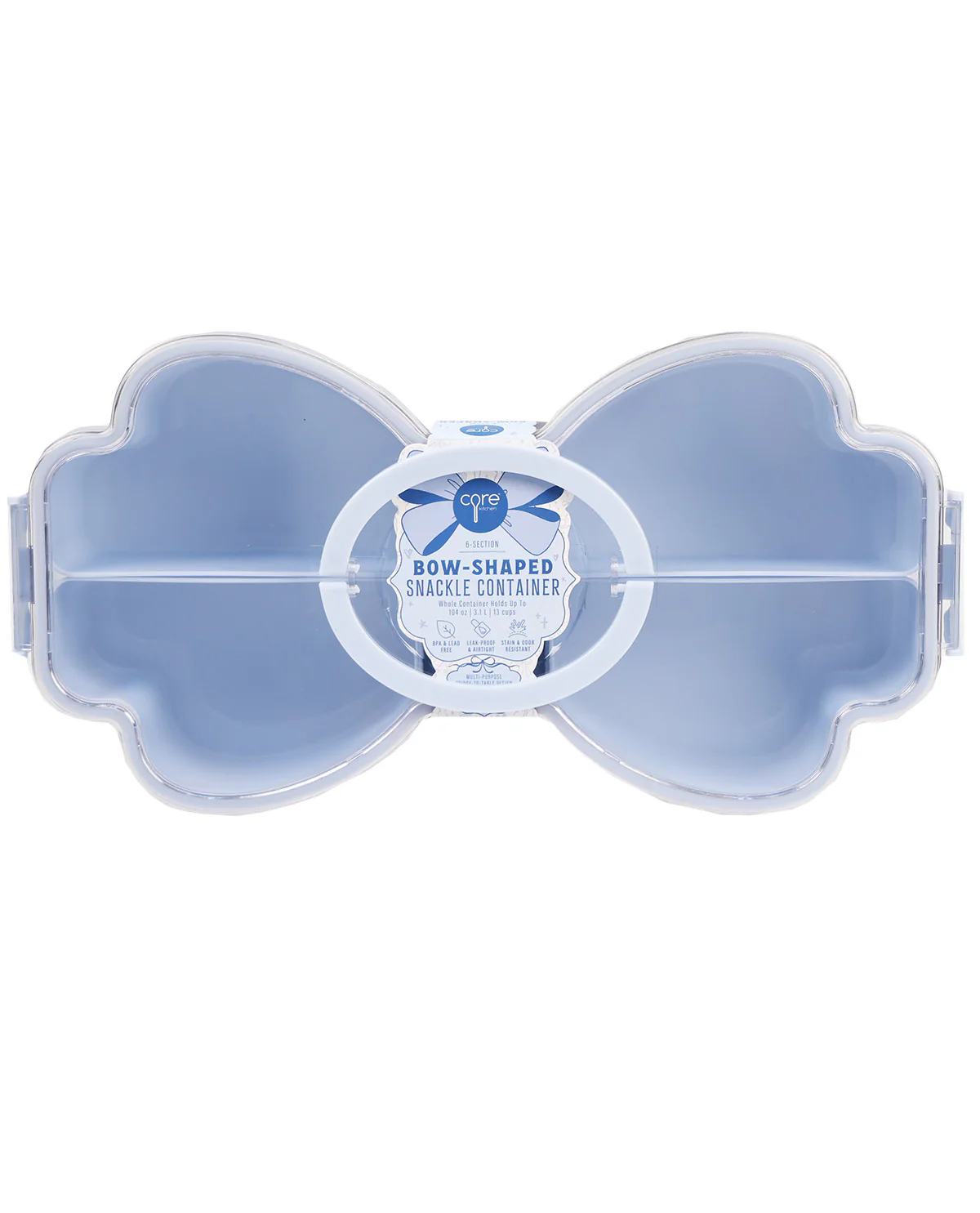 6 Section Bow Snackle Box - Cloudy Sky