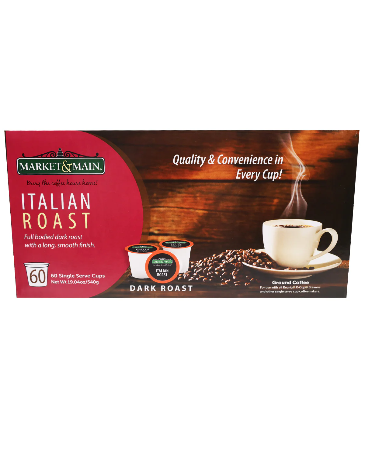 Market & Main 60ct Coffee Pods Italian Roast