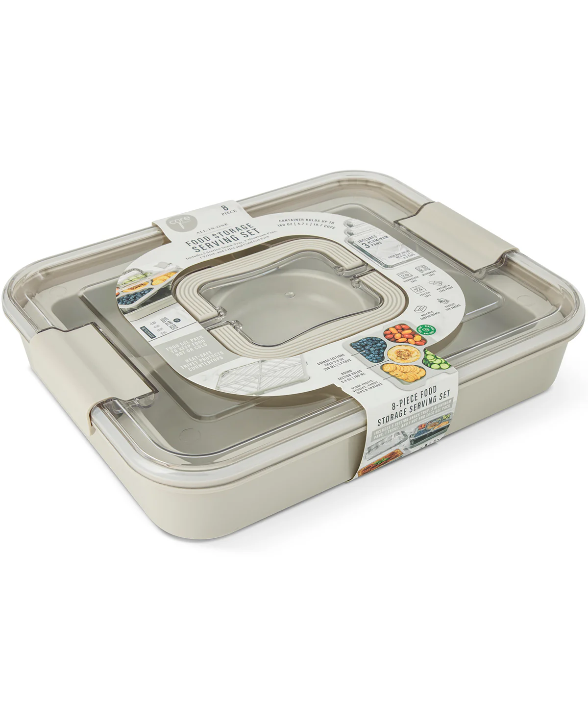 8 Piece Food Storage Serve Set Elephant Charm