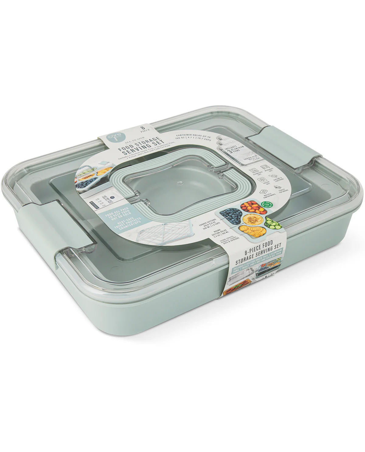 8 Piece Food Storage Serve Set Wavecrest