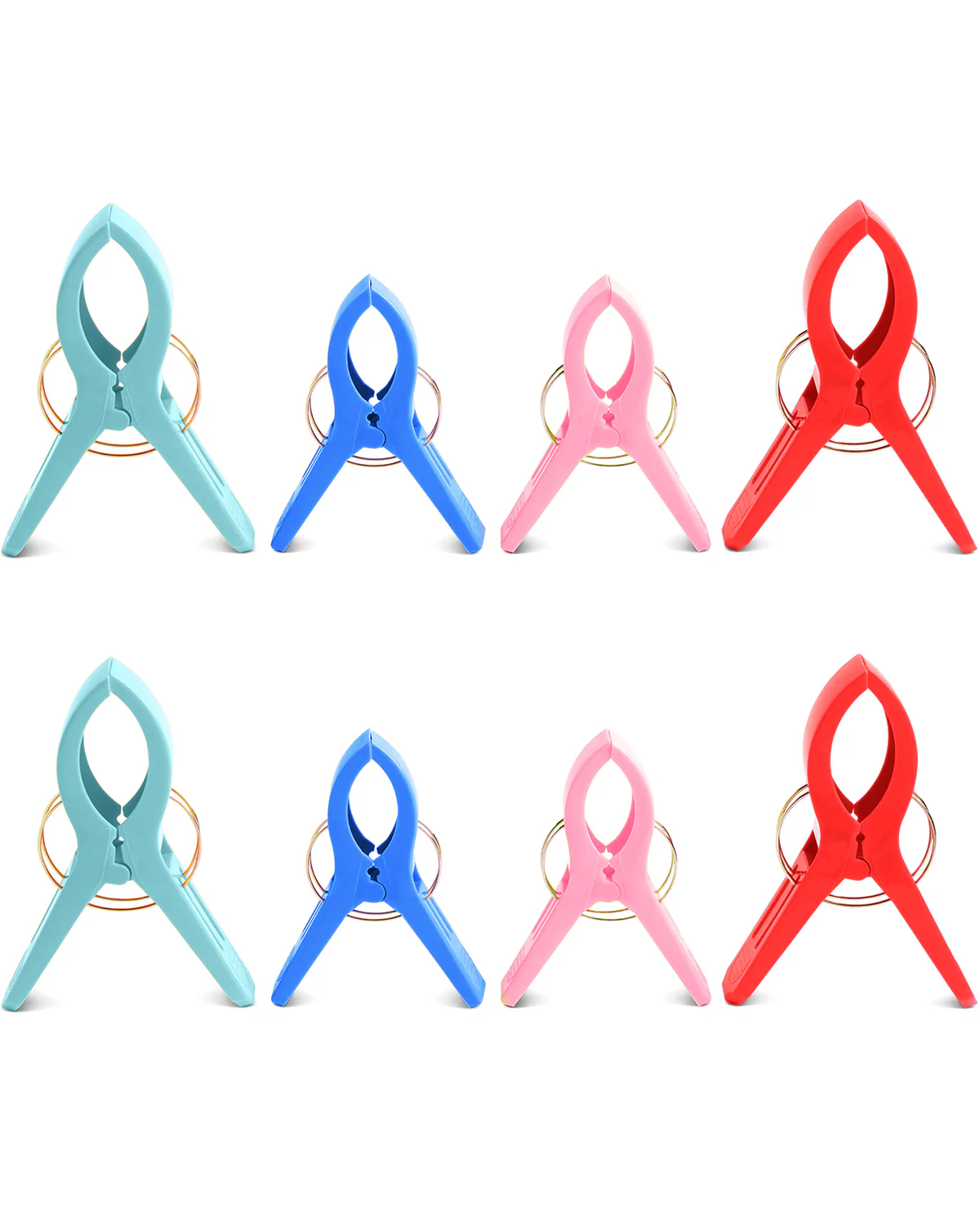 8pk Mixed Classic Beach Towel Clip Asst Colors