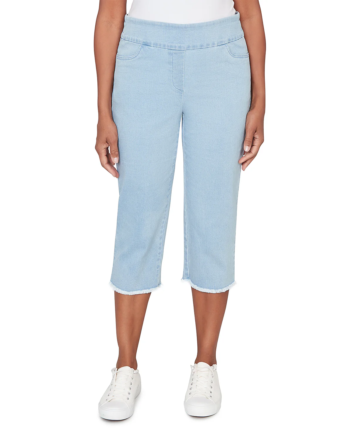 Alfred Dunner Pastel Story Denim Fringe Capri