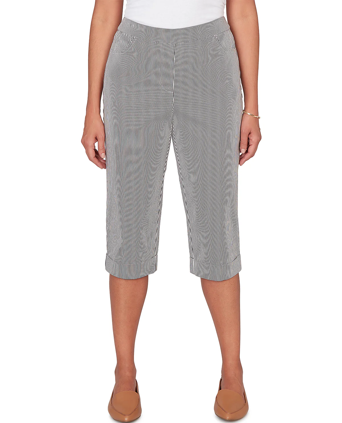 Alfred Dunner Missy Pastel Story Stripe Clamdiggers