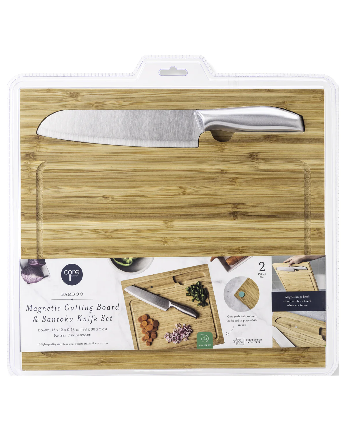 Bamboo Cutting Board With Knife