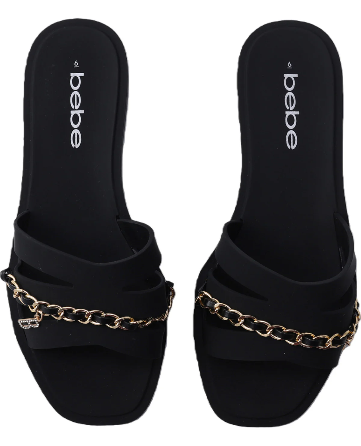 Bebe Jelly Chain Vamp Slide Black