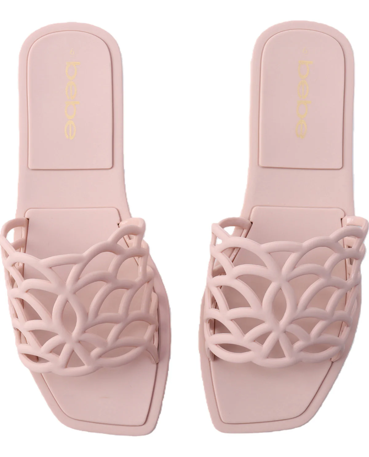 Bebe Jelly Woven Vamp Slide Blush