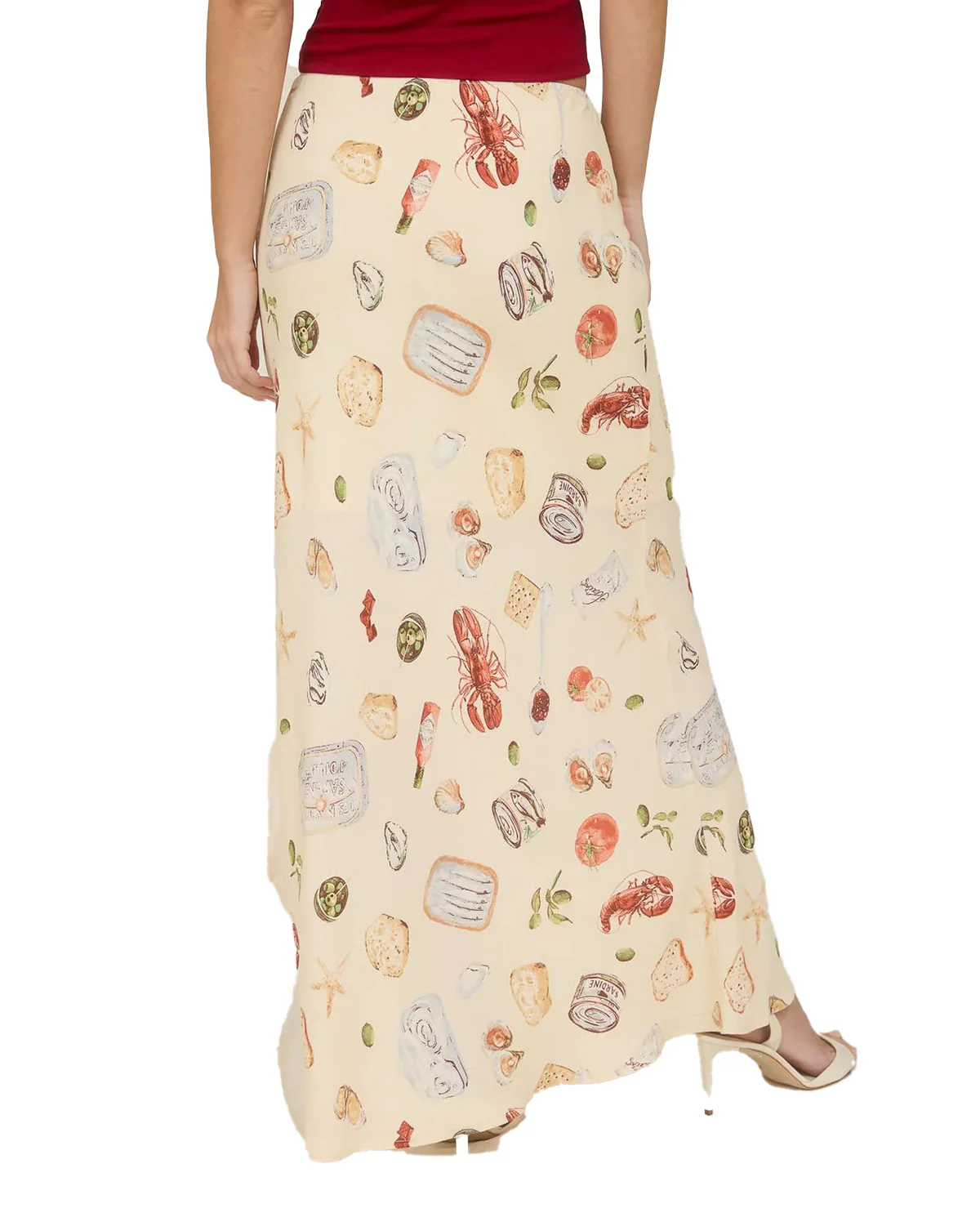 Blu Pepper Print Maxi Skirt Khaki - Image 2