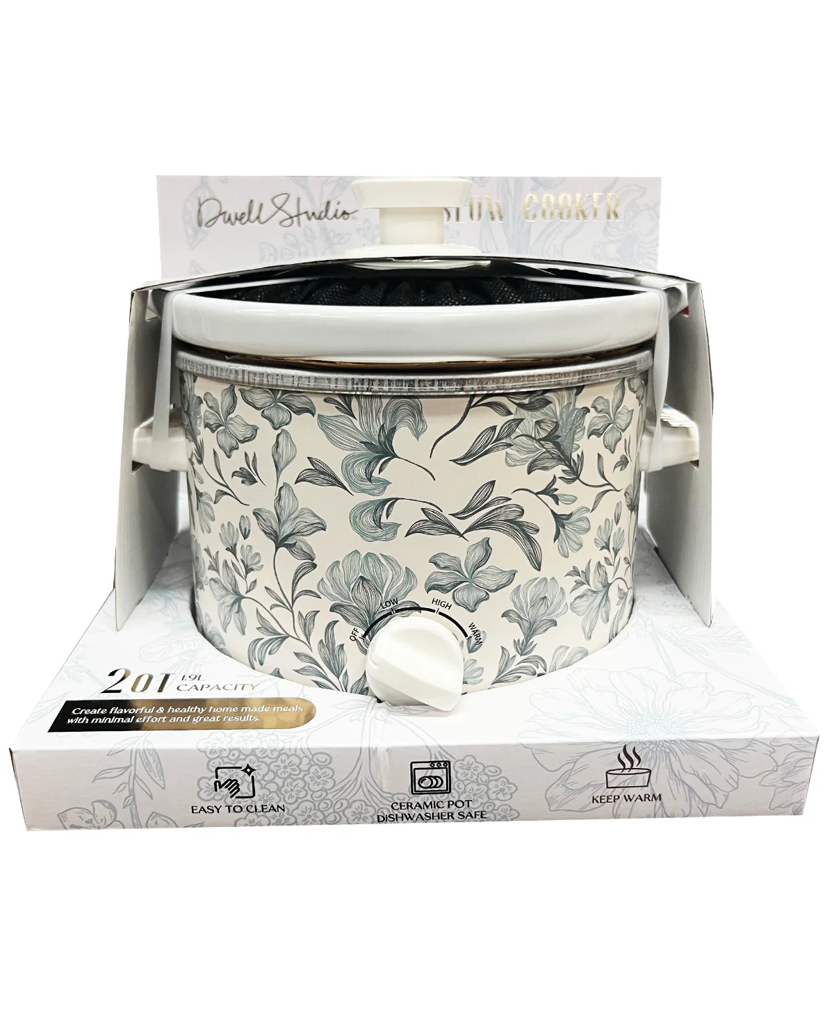 Blue Printed Slow Cooker