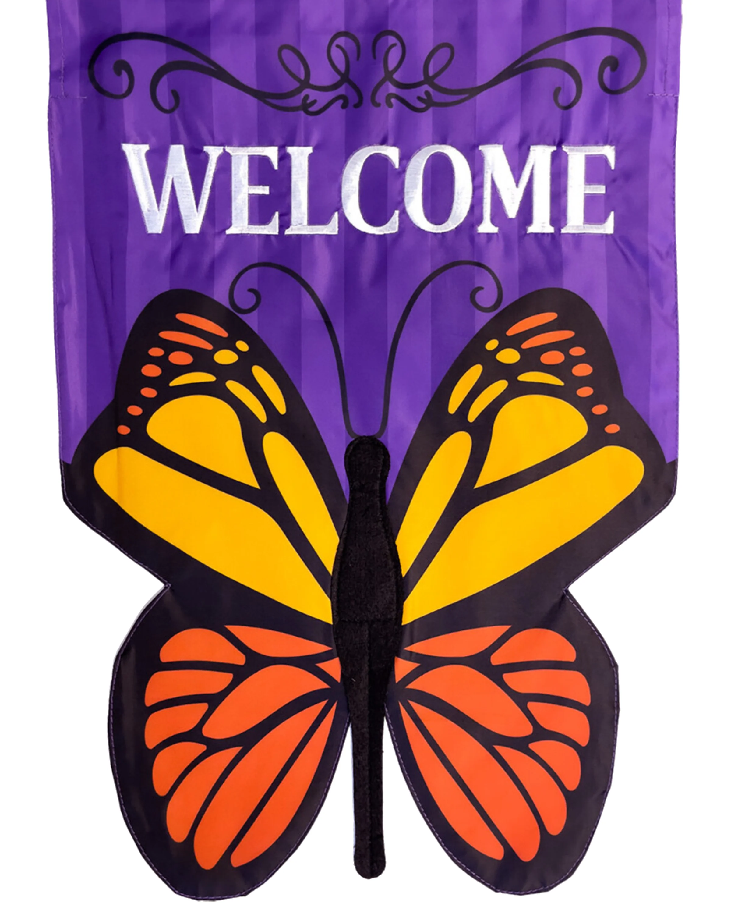 Butterfly Welcome 3D Garden Flag