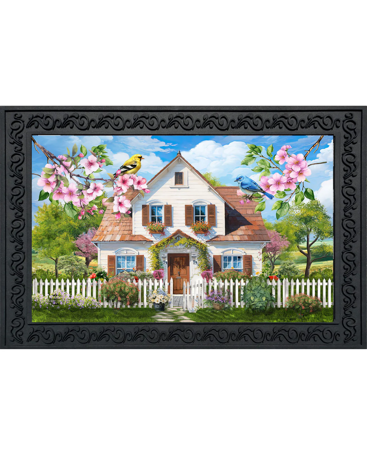Church In Spring Doormat