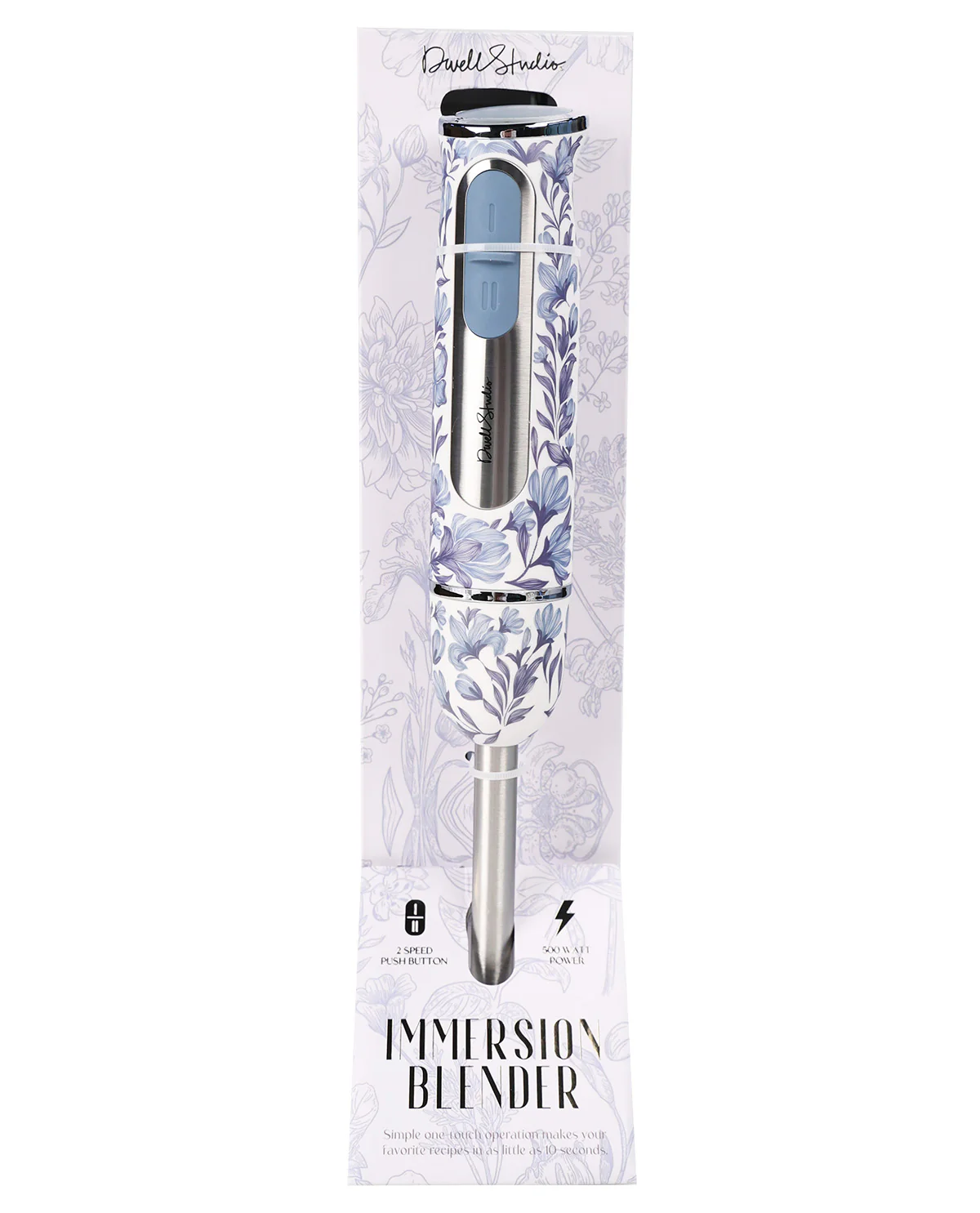 Dwell Printed Immersion Blender Blue Floral