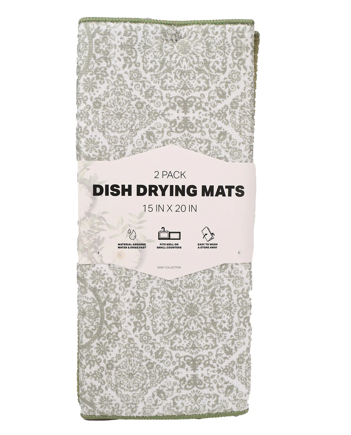 2pk Assorted Pattern Drying Mat