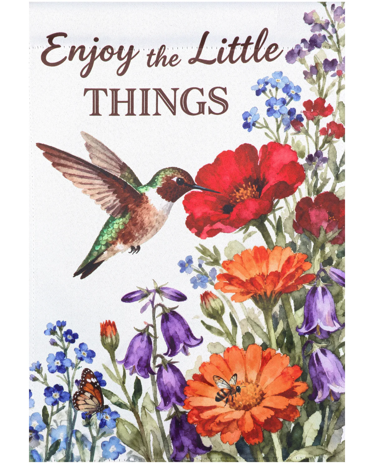 "Enjoy The Little Things" Suede Garden Flag
