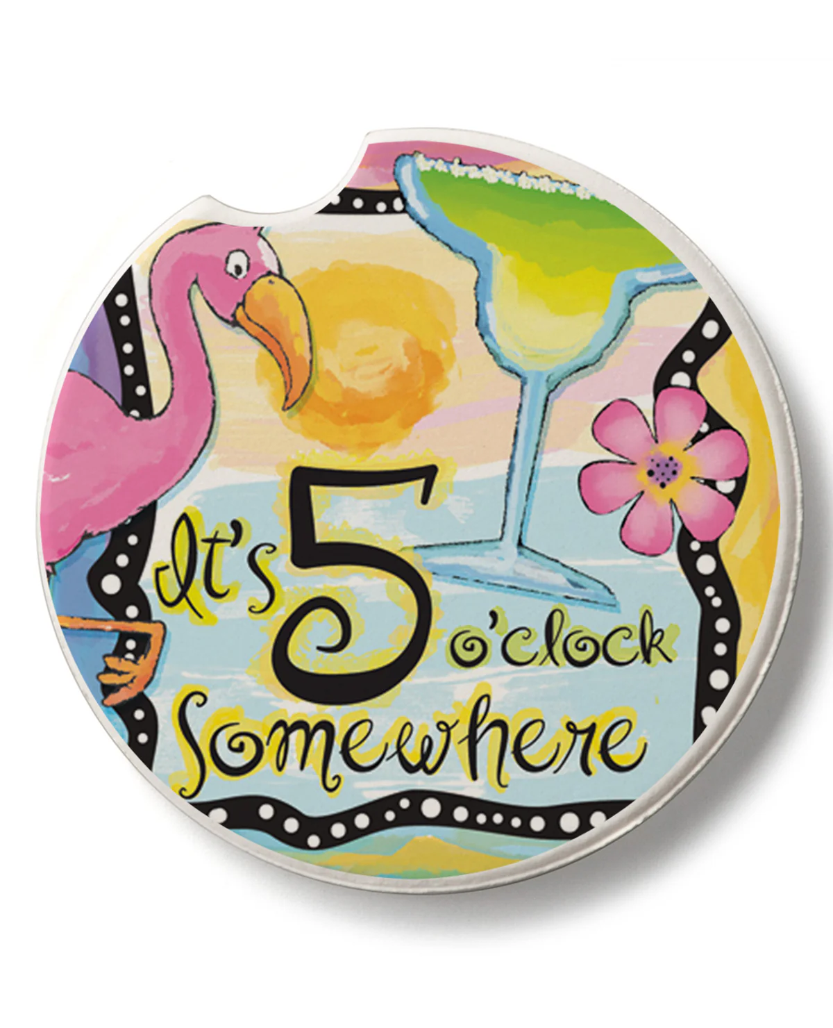 "It's Five O'Clock Somewhere" Car Coaster