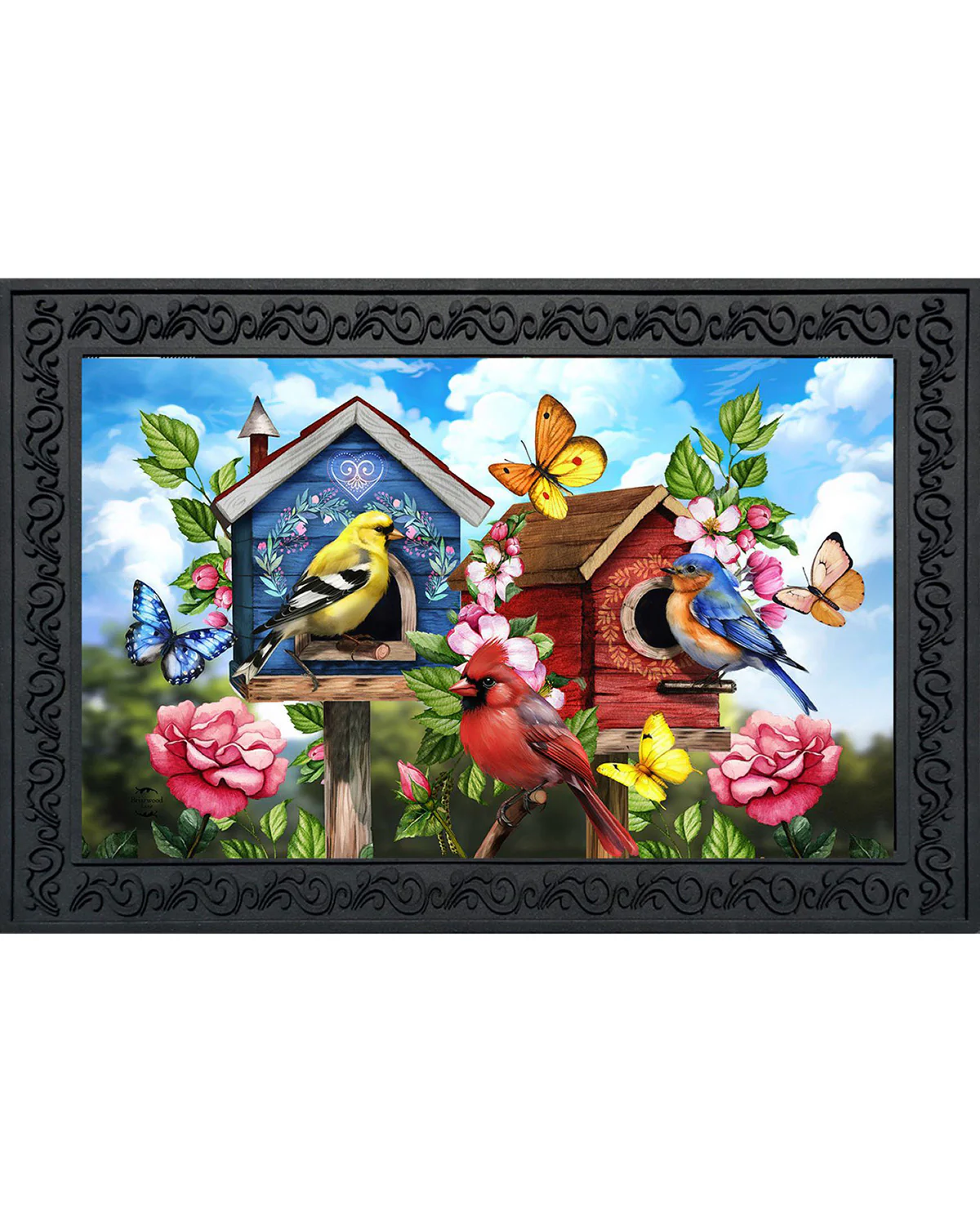 Floral Birdhouse Doormat
