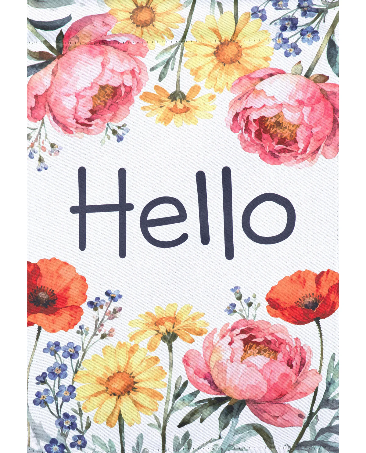 Floral Hello Suede Garden Flag