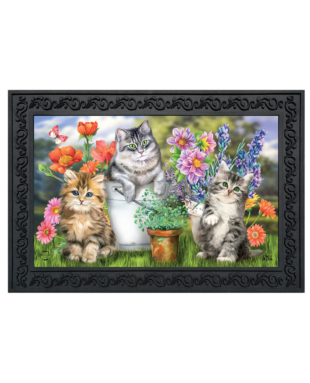 Garden Cats Spring Doormat