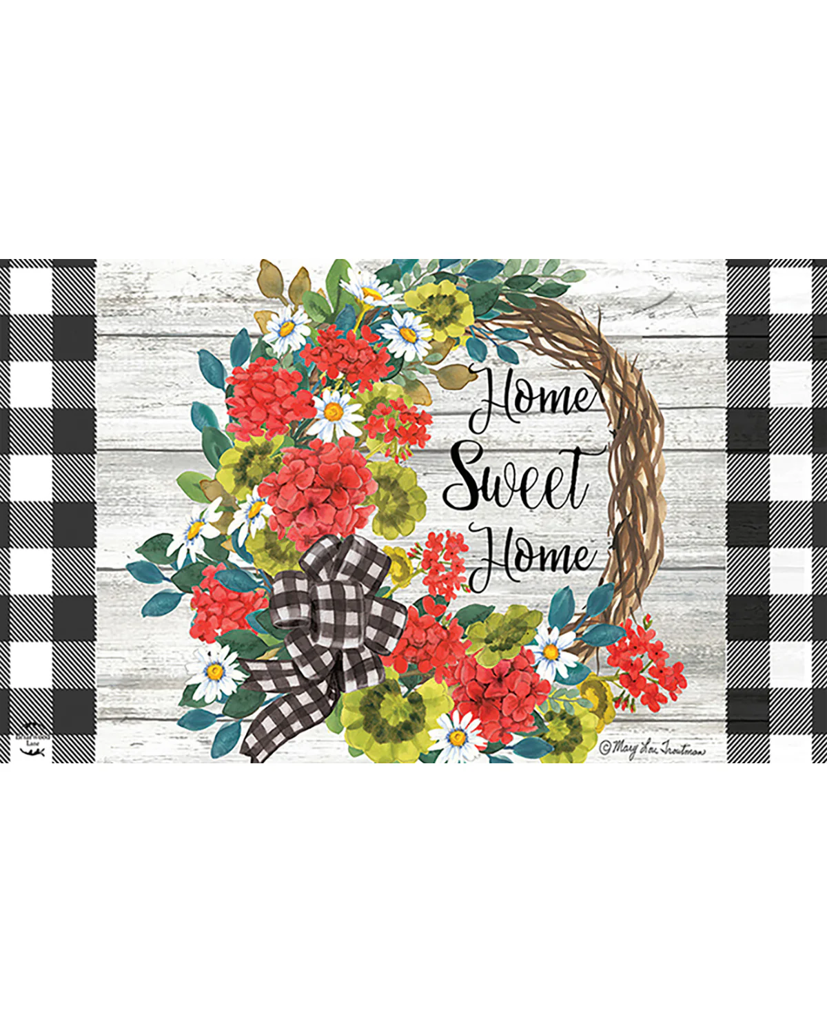 Geranium Wreath Summer Doormat