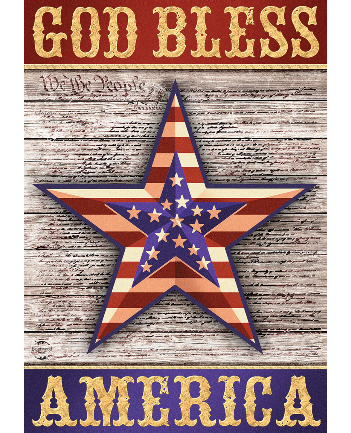 God Bless America Star Garden Flag