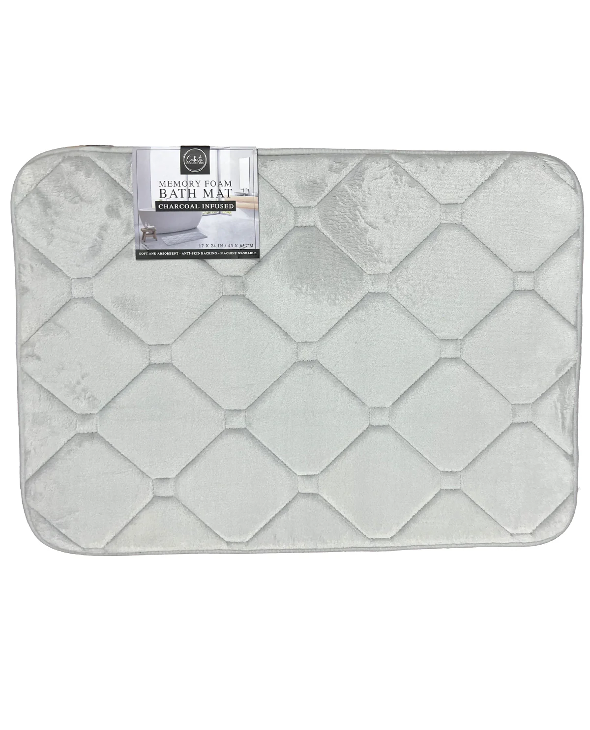 Memory Foam Bath Mat Grey