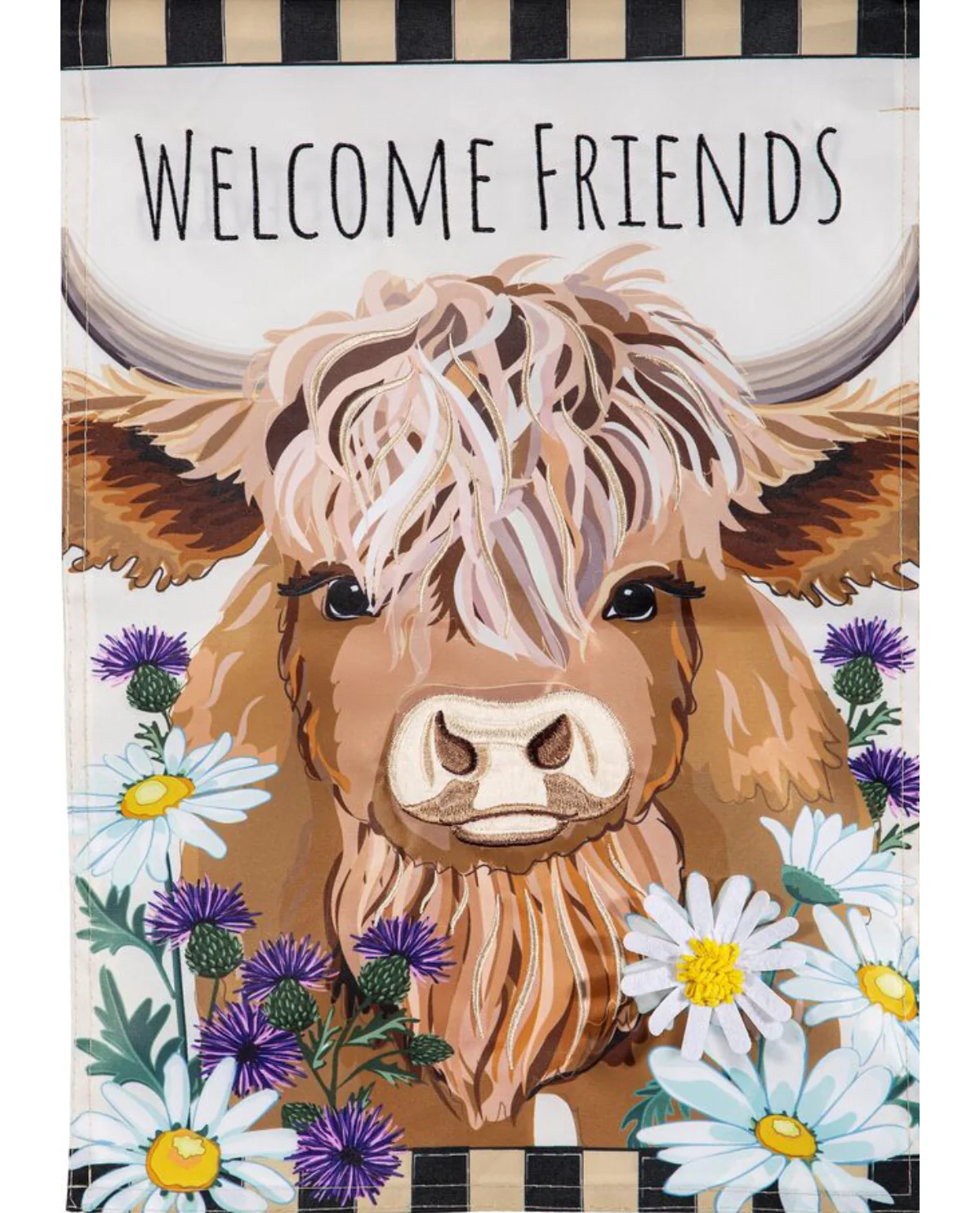Highland Cow "Welcome Friends" Garden Flag