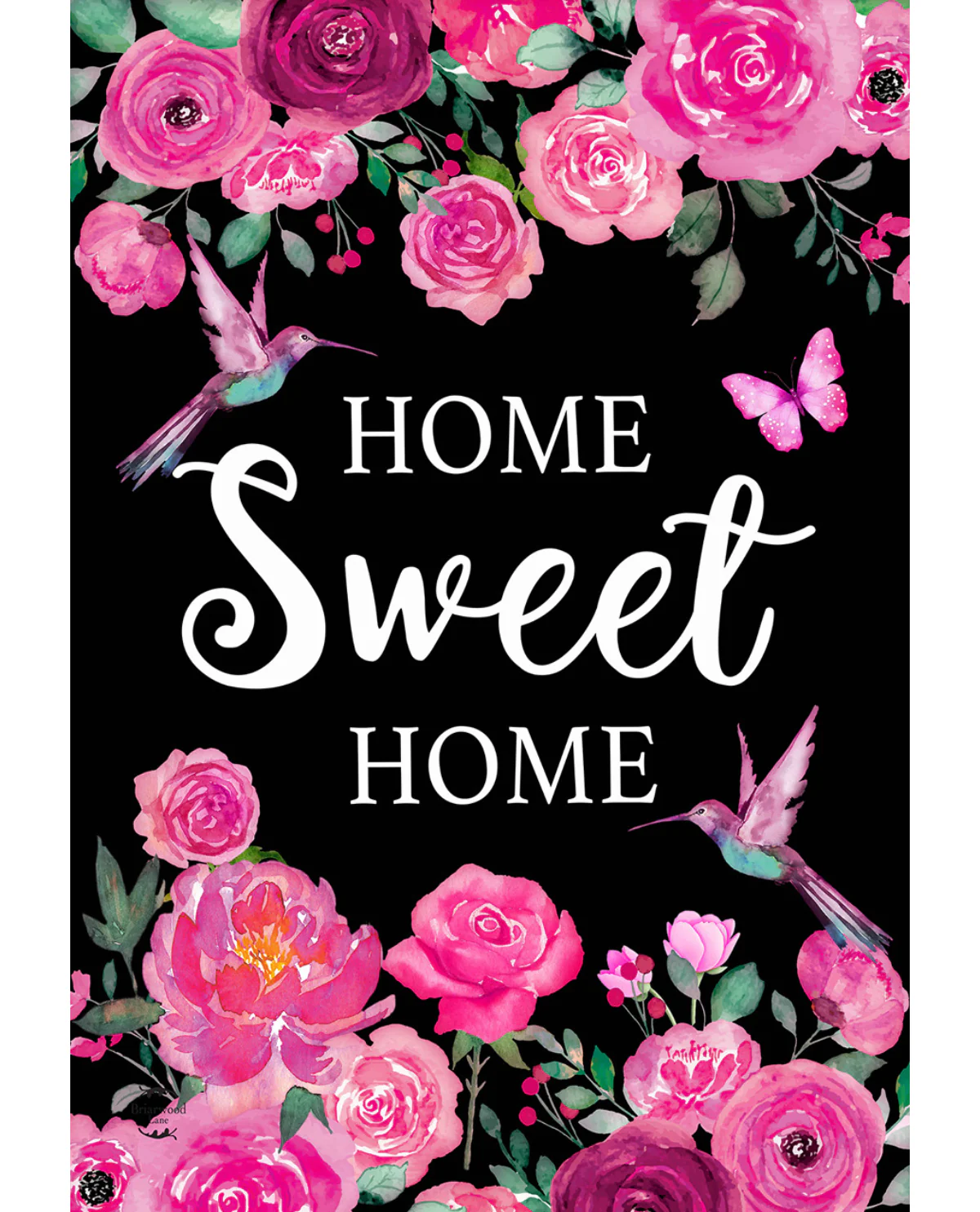 "Home Sweet Home" Hummingbirds House Flag