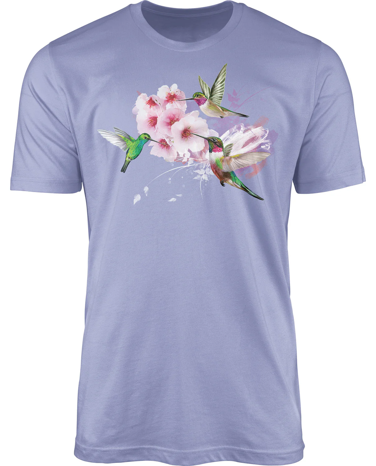 Hummingbird Trio Short Sleeve Screen Tee Violet