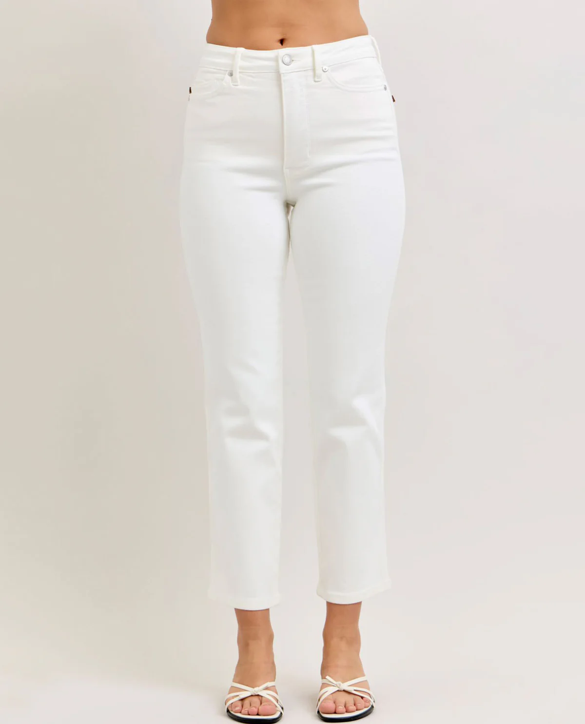 Judy Blue White Denim High Waist Slim Straight