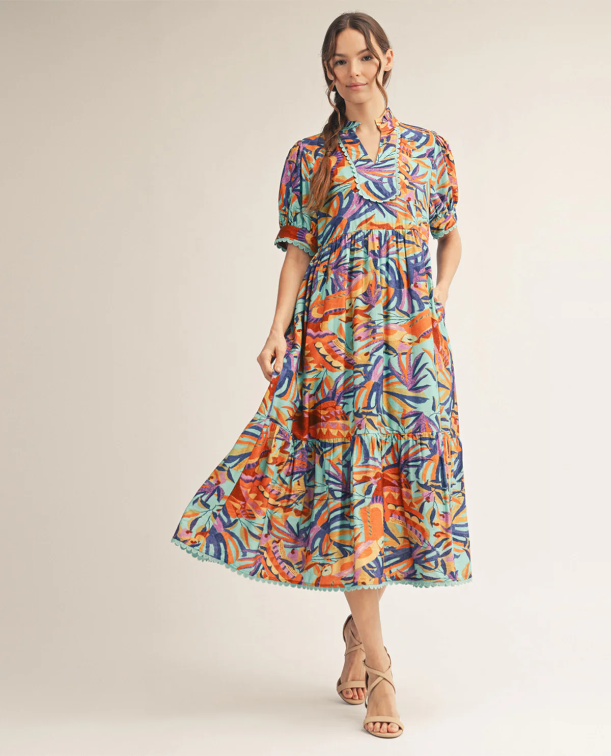 Jodifl Print Dress Aqua