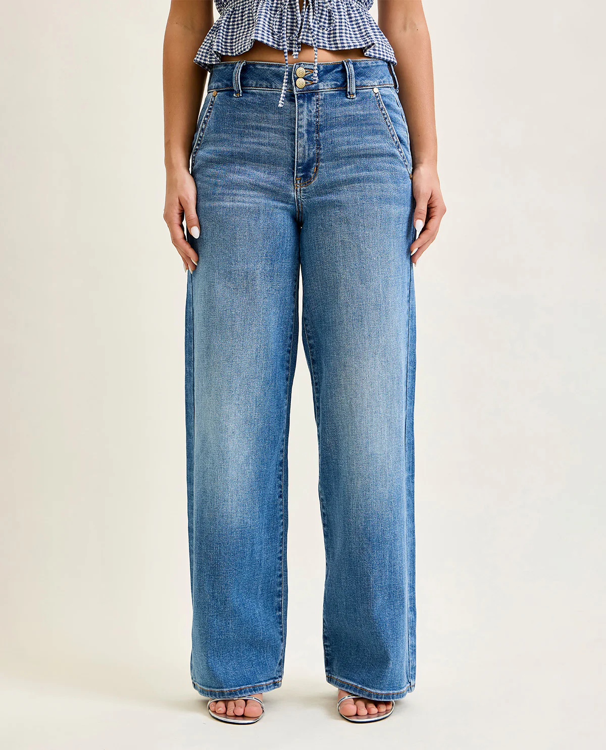 Judy Blue High Waist Trouser Jeans Medium Wash