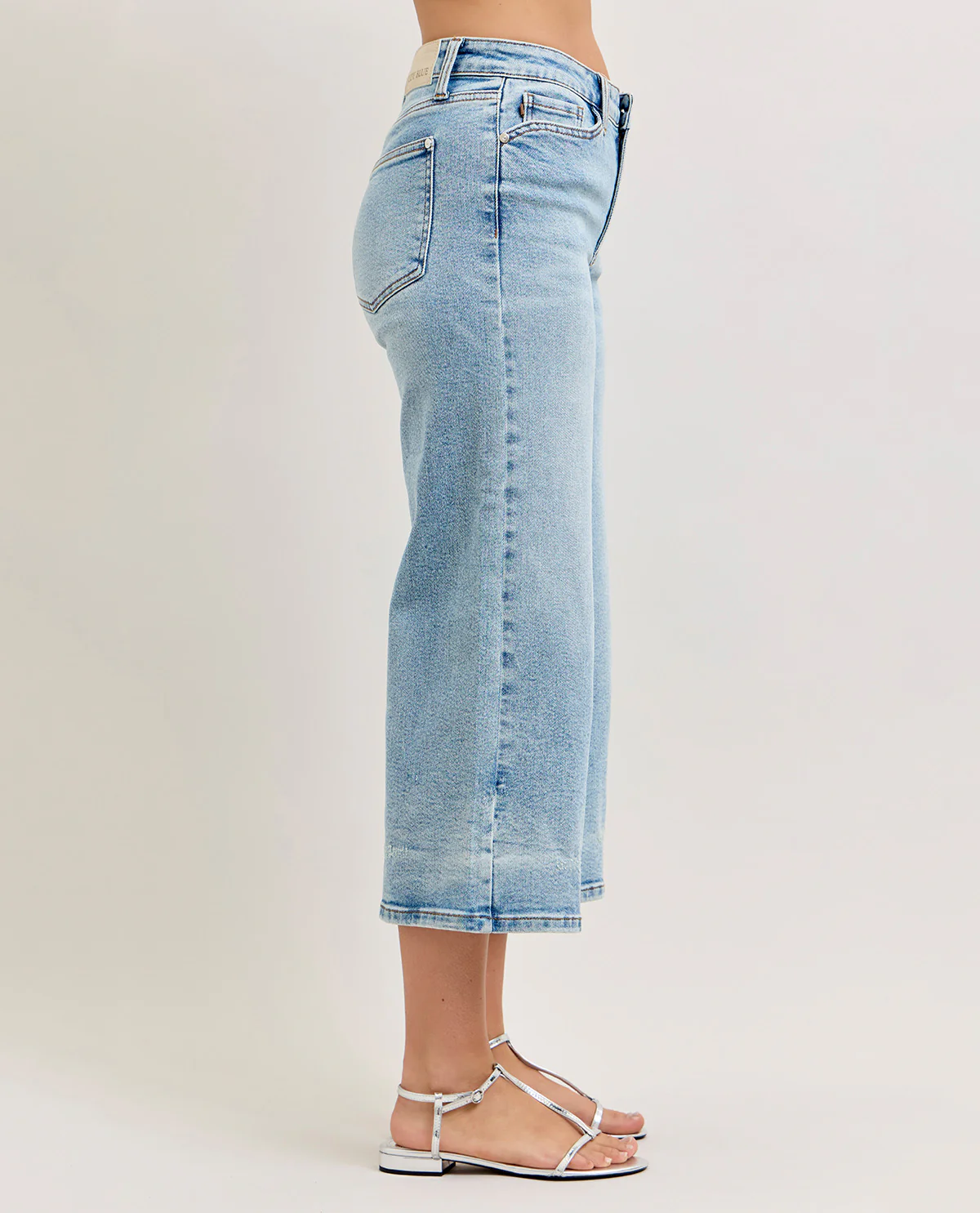 Judy Blue Wide Crop Jeans Medium Wash - Image 2
