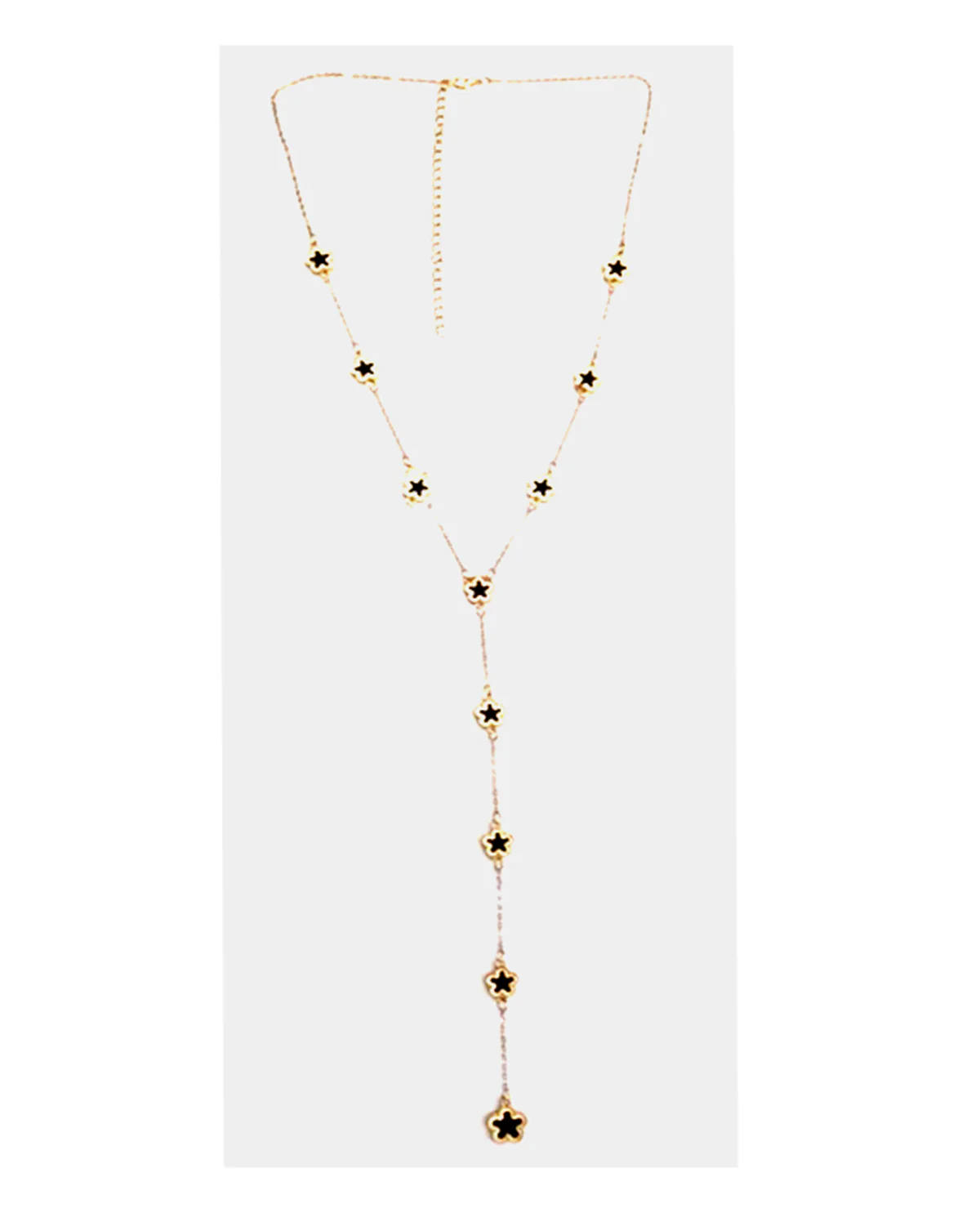 Lucky Clovers Y Necklace Gold