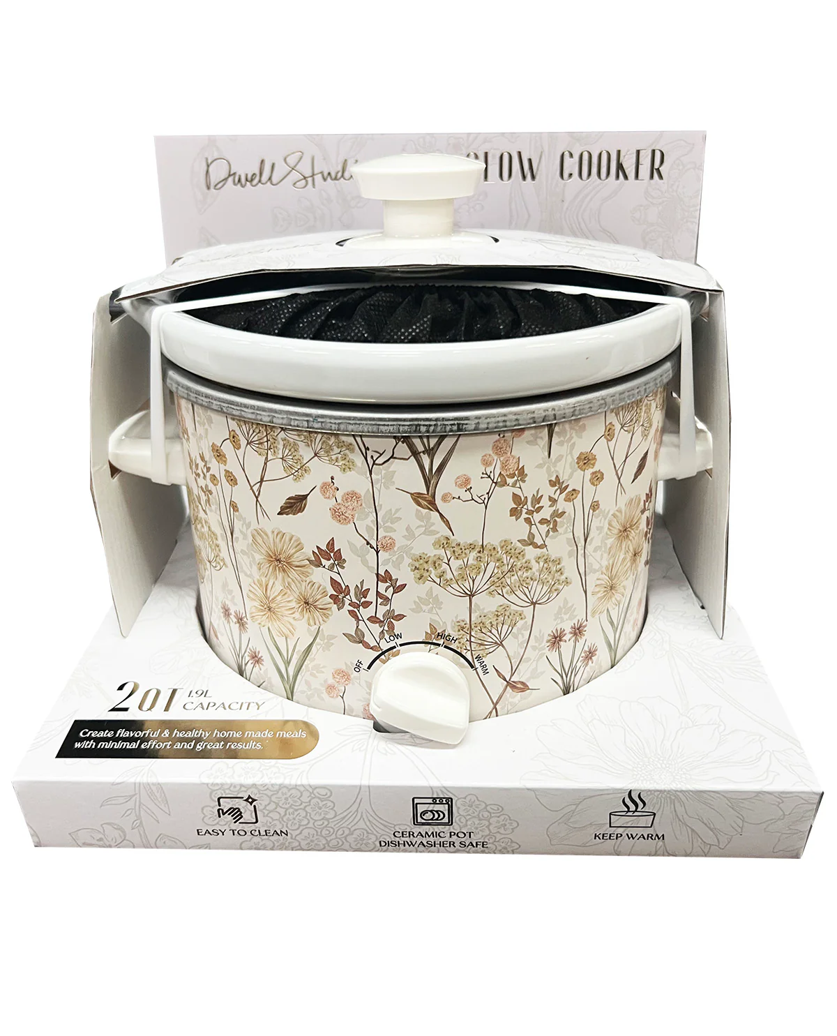 Neutral Printed Slow Cooker