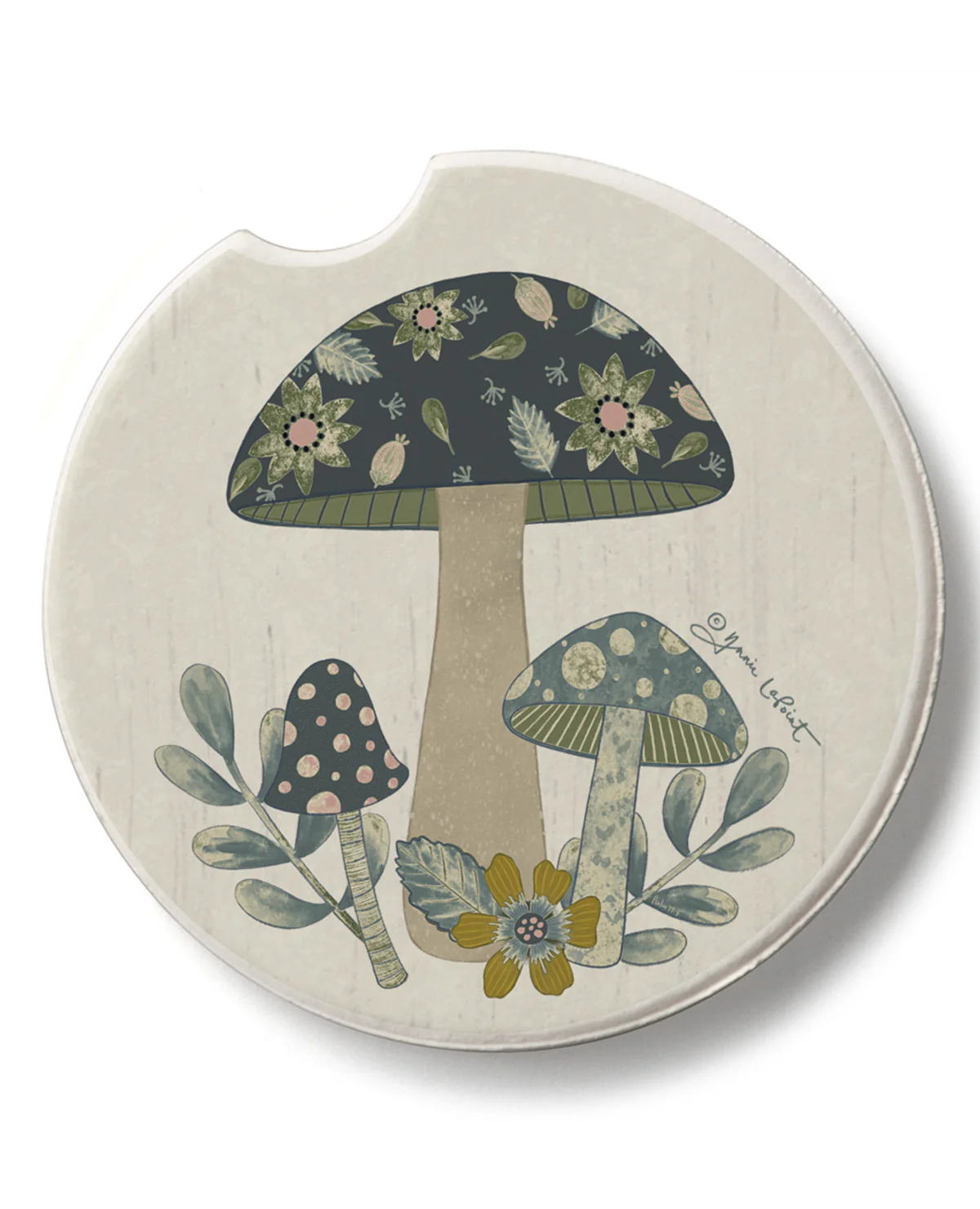 Patterned Mushrooms Car Coaster