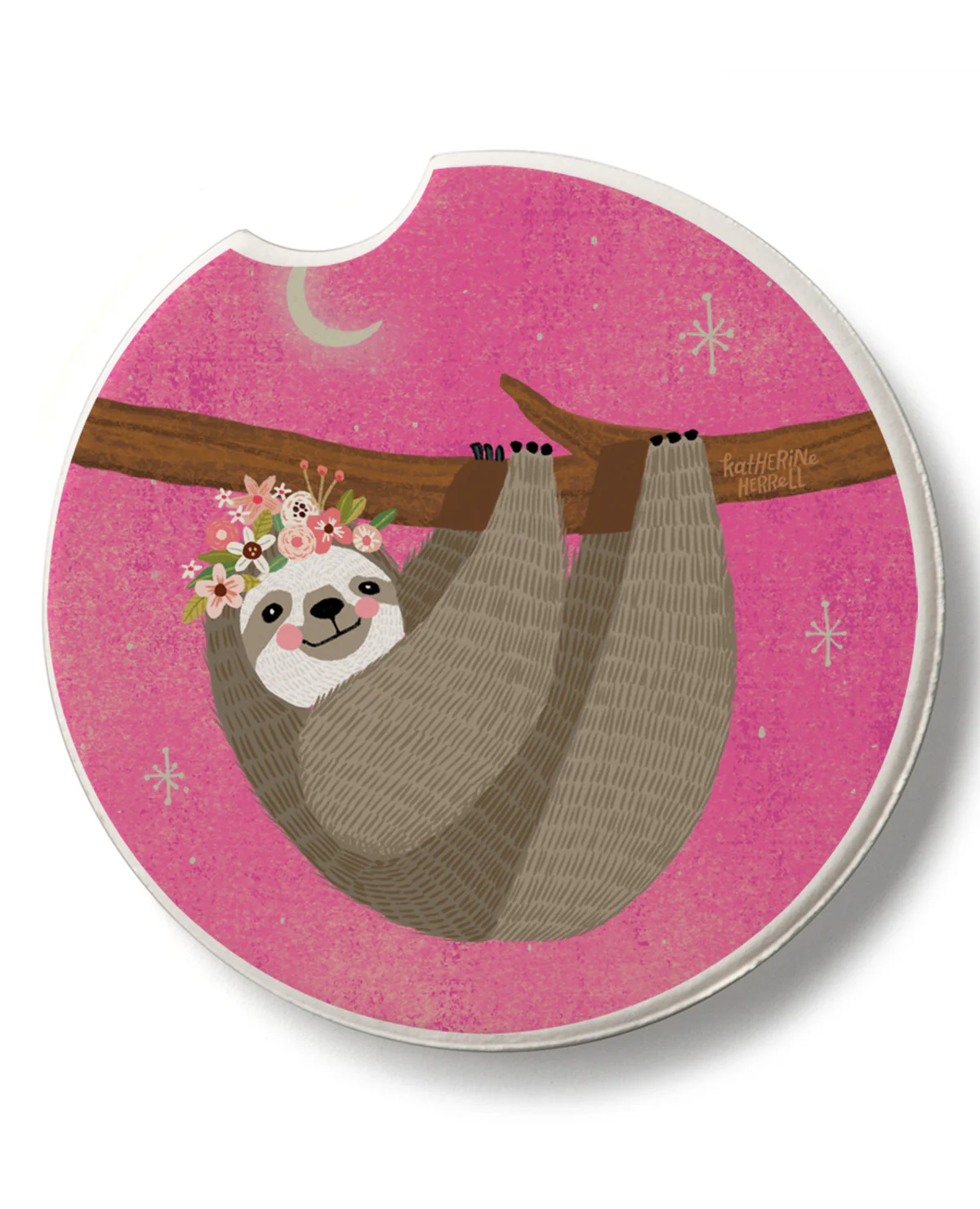 Pink Sloth Car Coaster