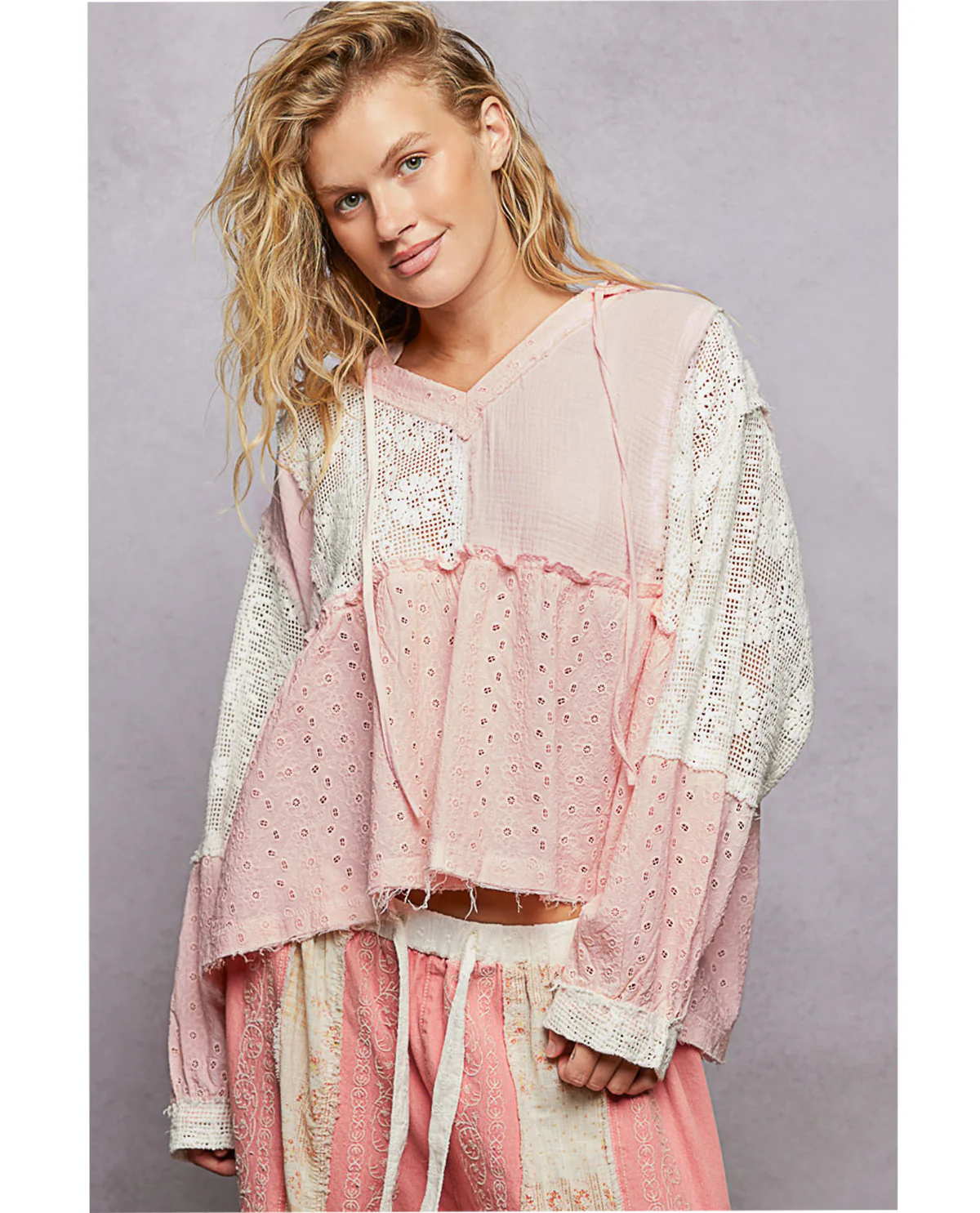 POL Colorblock Top Pink