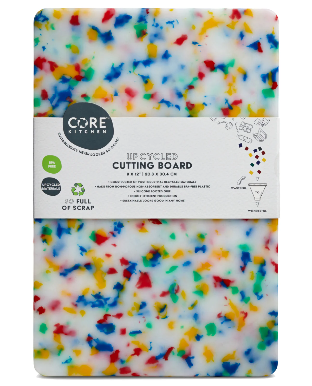 Recycled Small Plastic Cutting Board - Confetti