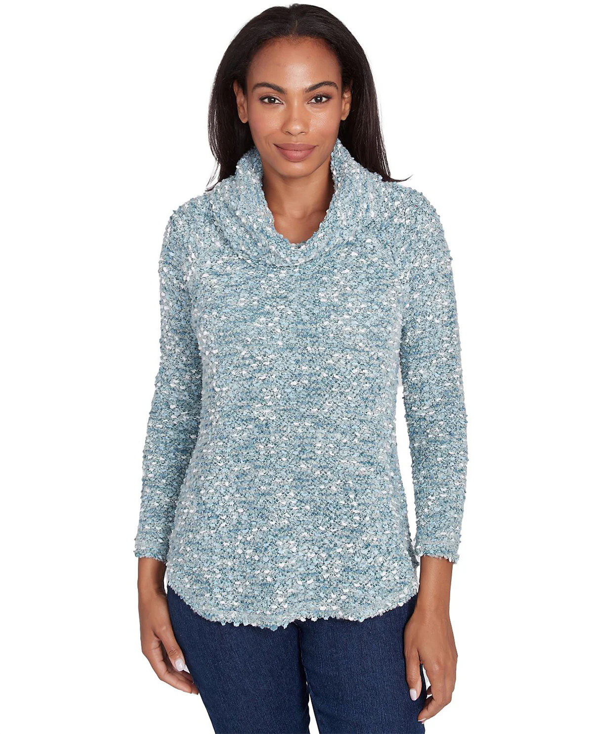 Ruby Road Petite Must Haves II Cowl Neck Knit Pullover Top