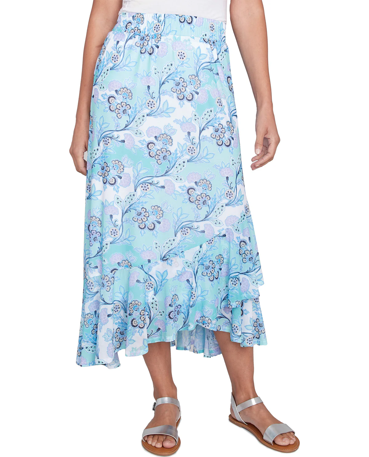 Ruby Road Hello Spring Petite Mesh Ruffle Skirt Julep
