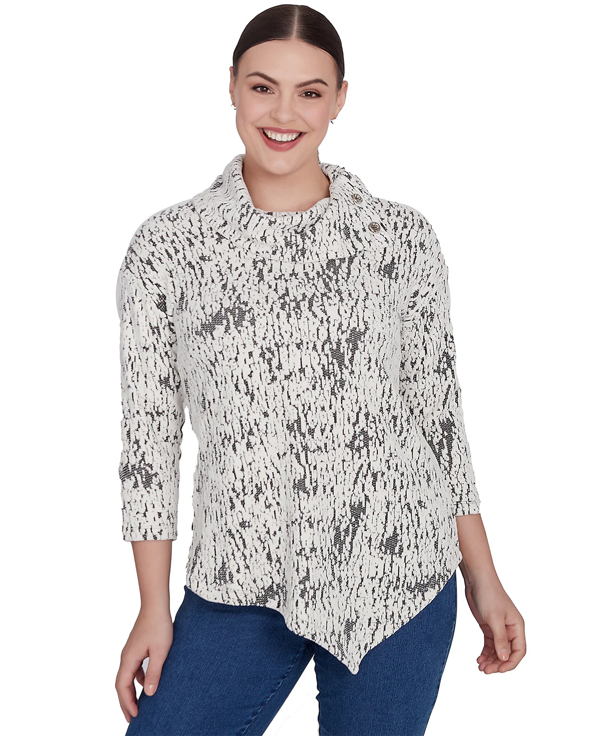 Ruby Road Must Haves II 3/4 Sleeve Chenille Knit Top - Image 2