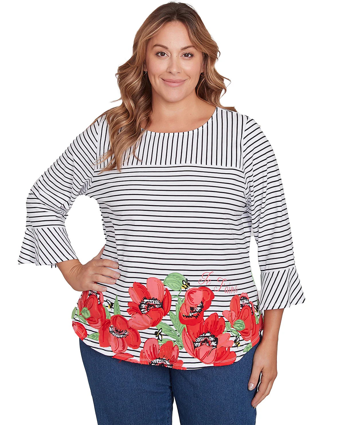 Ruby Road Must Haves Poppy Knit Top Black Multi