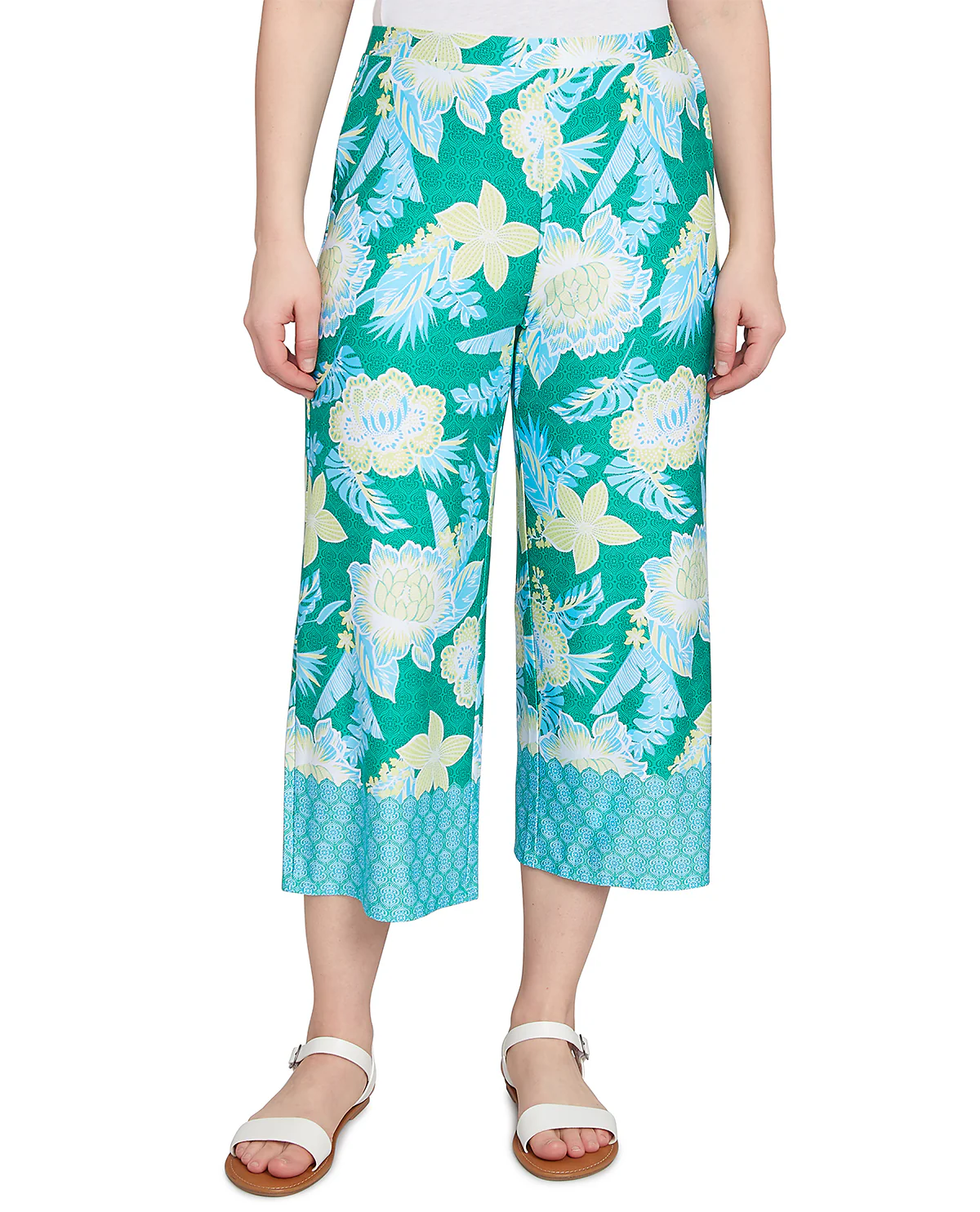 Ruby Road Paradise Cove Floral Palazzo Pant Parrot Multi