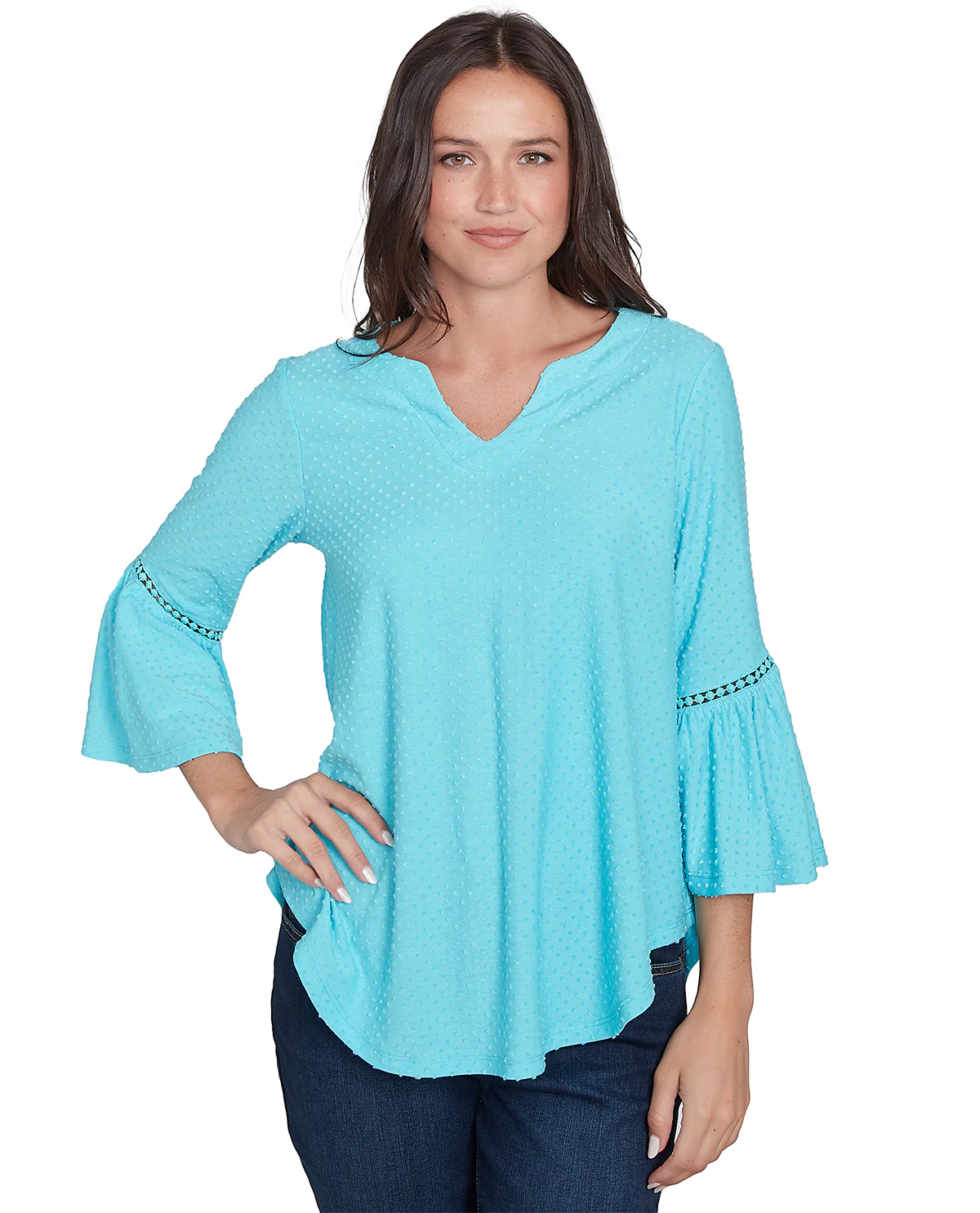 Ruby Road Spring Oasis Swiss Dot Knit Top