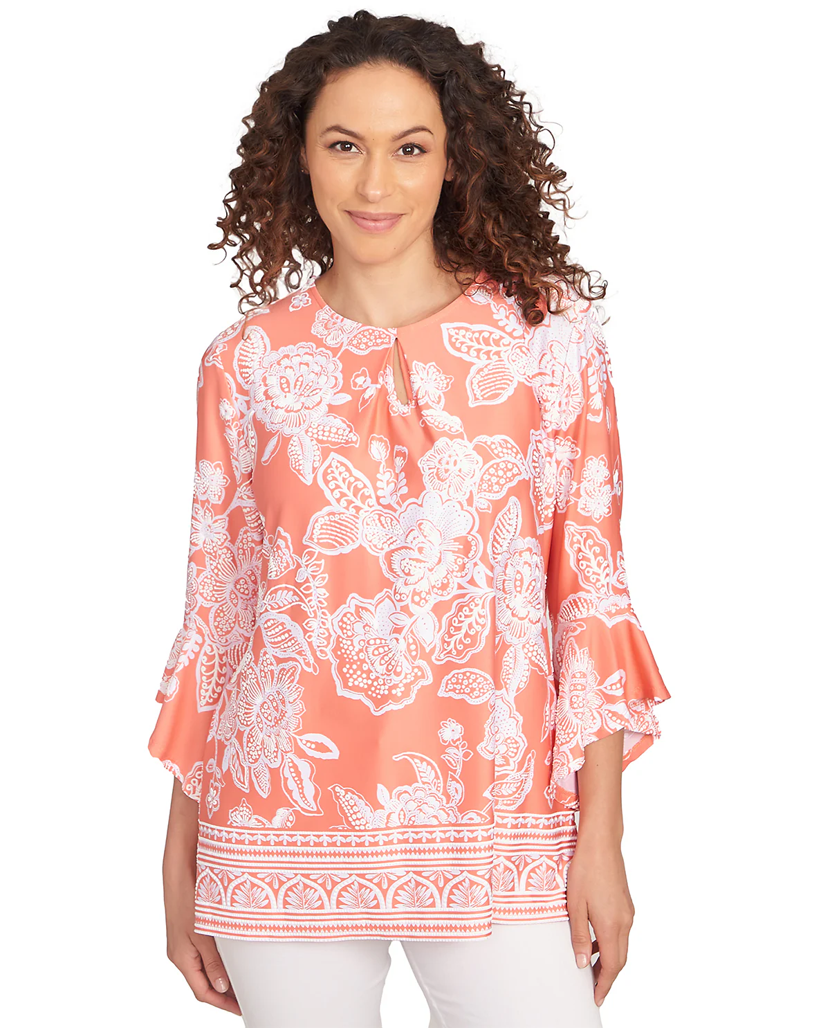 Ruby Road Petite Watercolor Dreams Puff Knit Top - Image 2